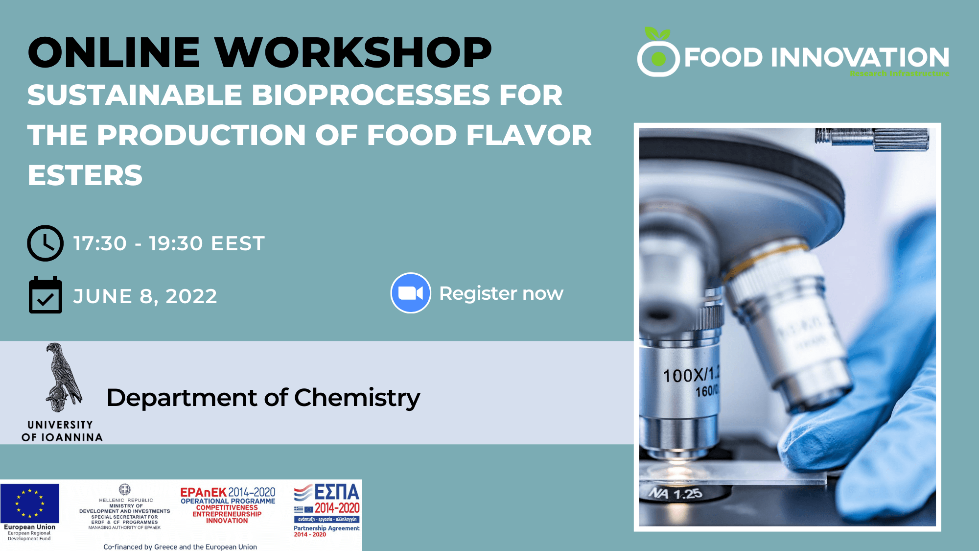 An online workshop on sustainable bioprocess for the production of food flavor esters